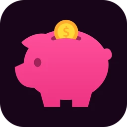 The Today’s Budget app icon: a pink piggy bank with a gold coin, on dark purple.